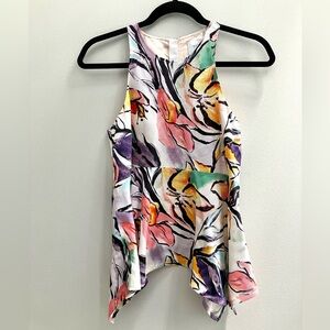 HD in Paris Anthropologie Sleeveless Floral Print Peplum Top Women’s Size 0 Pink